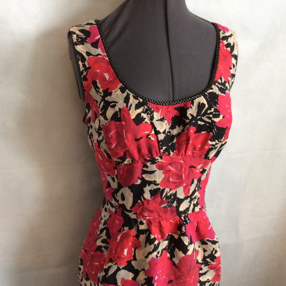 Donna Ricco Shift Dress 12 Roses Linen Blend Party - Picture 3 of 8